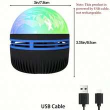 1件升級版經典星空投影燈 LED旋轉天花板燈，USB供電多色浪漫小夜燈，附遙控器，適用派對、節日、情人節、臥室、房間、生日裝飾臥室燈 - 多色光 - 查看 8