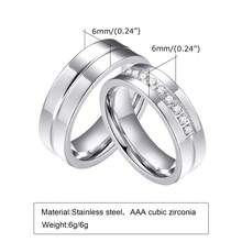 Two Stylish Engraved Stainless Steel Silver Couple Rings, Perfect For Weddings, Birthdays, And Personalized Names. Suitable For Men And Women, With Inner Band Engraving. Also Ideal For Anniversaries, Couples, Valentine's Day, Christmas, And More. Perfect For Occasions Such As Valentine's Day, Mother's Day, Birthdays, Graduations, Father's Day, Weddings, Everyday Wear, Parties, And Dances. A Casual And Fashionable Street Style - Style 3 - View 12