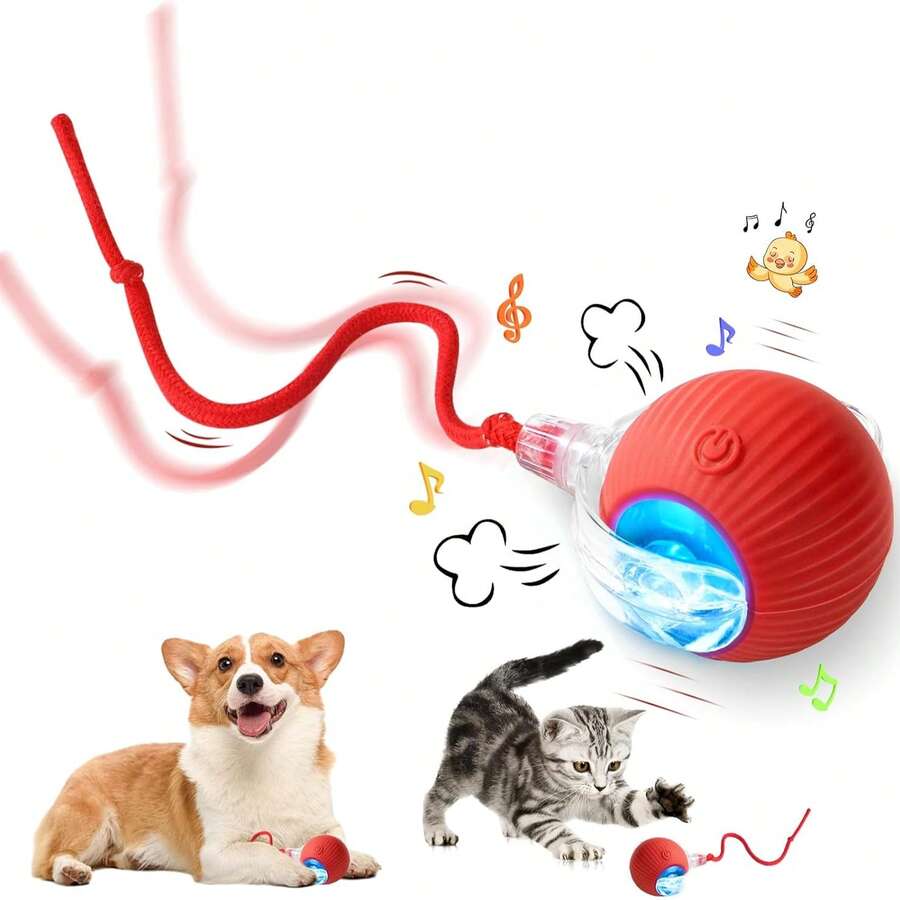 1PC Interactive Electric Cat Toy With Sound - USB Rechargeable, Durable Chew-Resistant Ball For All Breeds,Companion Cat Gifts - Màu Xám nhạt - Xem 1