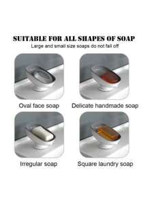 1个超强吸盘皂碟浴室便携式皂碟架自排水皂盒浴室皂盒配件 - 彩色 - 查看 7