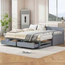 Bed Frames - Gray + Solid Wood - View 8