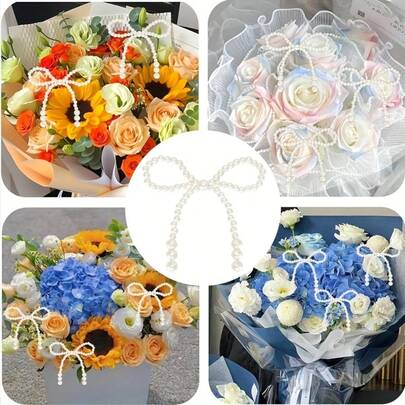 10个珍珠蝴蝶结DIY配件，派对礼物DIY珍珠蝴蝶结