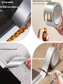 1条3米长水槽防水防霉胶带台面马桶缝隙隔热铝箔胶带浴室厨房配件 - 彩色 - 查看 5