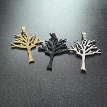 Fashionable And Minimalist World Peace Tree Of Life Necklace, Stainless Steel Titanium Pendant, Personalized Men's And Women's Necklace Accessories - 銀色 - 查看 10