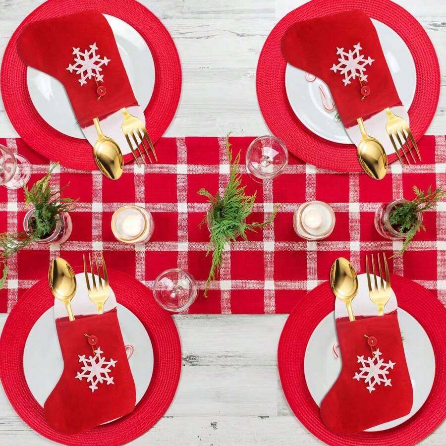 1 Stück neue Weihnachtsdekoration, Schneeflocken Weihnachtsstrumpf, Weihnachtsbaum Hängedekoration, Geschenktüte, Weihnachtsgeschenk, Filz Weihnachtsstrumpf, Kamin Hängedekoration, 3D Weihnachts-Hängedekoration, Weihnachtsatmosphäre Dekoration, Weihnachtsgeschenk