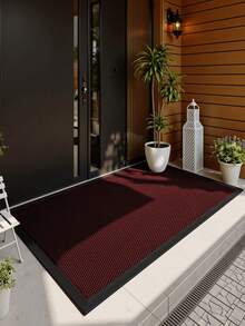 Felpudo de PVC y goma multifuncional y fácil de limpiar con malla elástica, antideslizante e impermeable, apto para uso interior y exterior, disponible en varios tamaños - Rojo - Ver 6