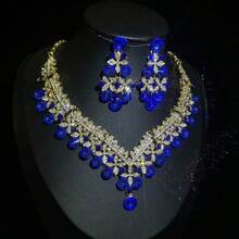 1 Set de joyería de lujo para novia, boda, fiesta formal y ocasión especial, que incluye collar y aretes - conjunto de joyas - Ver 13