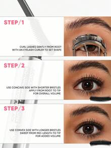 JUDYDOLL NO-DROOPING VOLUME MASCARA BLACK, Smudge-Proof, Waterproof, Sweat-Resistant Mascara With Volumizing & Curling Effect, Fine Brush Separates Lashes Perfectly, Suitable For Daily, Commute, Date, Workout, Long-Lasting, Easy To Remove - 01 Black - View 6