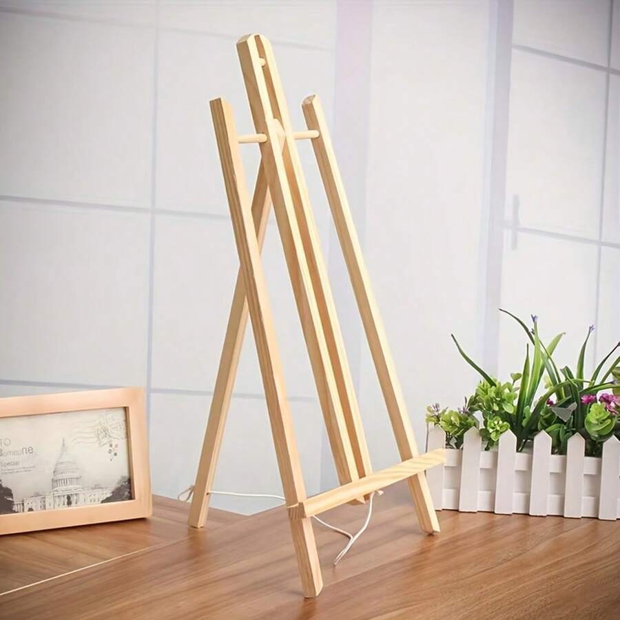 1/4/6件套木制画架，15.7英寸桌面展示架，适用于画布绘画、便携式照片、图片和标牌支架，艺术、工艺品，小型木制桌面绘画三脚架 | 返校用品 | 美术用品 - 40CM - 查看 1