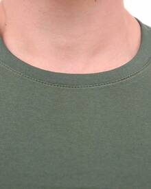 Men's Basic Plain T-Shirt, Premium 30.1 Cotton - Màu xanh Ô liu - Xem 2