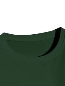 Stardew Unisex Basic T-Shirt 100% Cotton Fabric Streetwear Fashion - 軍綠色 - 查看 3