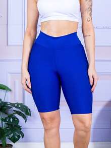Women Sports Shorts - Royal Blue - View 2