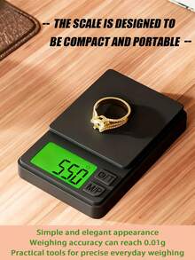 1pc Electronic Pocket Scale, 1000g Capacity/0.01g Precision, ABS Material, Can Weigh Jewelry, Coins, Powder, Multi-Unit Switchable, Battery Powered (Battery Not Included)