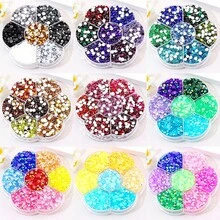 2mm 3mm 4mm 5mm 6mm, 5 Sizes, Multi Colors Mix, Crystal Beads Stones, Flower Shape Box Packed, Round Flatback Rhinestones Multi Colors Crystal Gems Glue On Jewelry Beads Glass Stones Diamond 3D Pattern Design Accessories Glitter Manicure Decal Decorations For Clothes, Bag, Shoes, Cups, Phone Covers, Handicrafts, Diy Trim. - MH-1 - View 2
