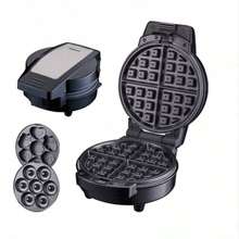 CasaBella Sandwichera 3 en 1, máquina de rosquillas, máquina para hacer gofres, máquina de galletas de desayuno con sartén antiadherente de 600 W, varias formas de moldes de galletas extraíbles para hacer rosquillas,decoraciones de Halloween, disfraces de Halloween, decoración de otoño, decoración de festivales - Tipo de Enchufe A USA (110-127V) - Ver 1