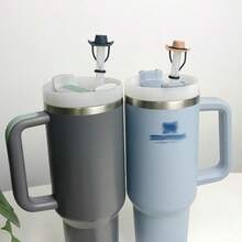 4 Pack Silicone Cowboy Hat Straw Covers Cap Compatible With Stanley Cup 30 40 Oz Cute Funny Tumbler Straw Topper Accessories For Man And Woman Christmas Gift - Mũ cao bồi - Xem 3