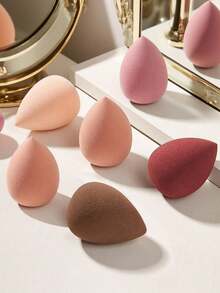 6pcs Multi-Functional Makeup Sponge Set - Suitable For Cream And Powder Concealer, Loose Powder And Foundation, Soft Texture, Easy To Blend, Achieve Flawless Makeup | 6pcs Set, Includes Ample Replacement Sponges, Suitable For Daily Makeup And Touch-Ups, Portable, Create Seamless Base Makeup. Cosmetics, Affordable, Room Decor, Vanity, Travel, Bedroom, Makeup Accessories, Powder Puff, Makeup Blender, Makeup Sponge - 彩色 - 查看 6