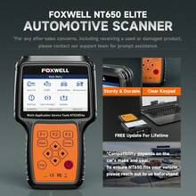 Foxwell NT650 Elite 双向诊断工具，ABS SRS模块主动测试，双系统OBD2故障码读取器，具备26项以上重置服务，适用于轿车和皮卡，带电池测试功能的汽车诊断扫描仪，终身免费更新 - 黃色 - 查看 10
