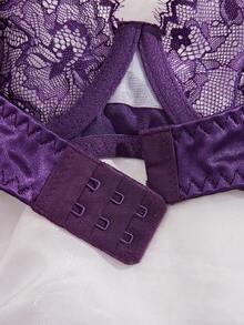 Sexy Lace & Mesh Lingerie Set For Women - Purple - View 6