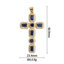 1pc Copper Micro-Inlaid Full Diamond Cross Pendant, Fashionable & Personalized Mini Charm For DIY Bracelet, Necklace, Earrings, Phone Chain, Versatile Handmade Accessory - Multicolor - View 37