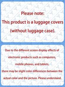 1pc Small Clear Atmosphere Series Printed Pattern, Thickened Suitcase Protective Cover, Thickened Suitcase Accessories, Suitable For Business, Business Trip, Vacation, Travel, Luggage Check-In, Back To School, Add Color To Your Suitcase. Suitable For 20-28 Inch Suitcases. Travel Essentials Travel Accessories Vacation Summer Holiday Bag For School School Accessories School Stuff - Multicolor - View 4