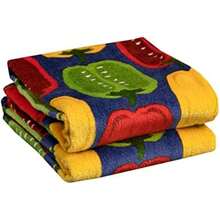 T-fal Textiles - Toalla de cocina, paquete de 2, café(Peppers) - Multicolor - Ver 1