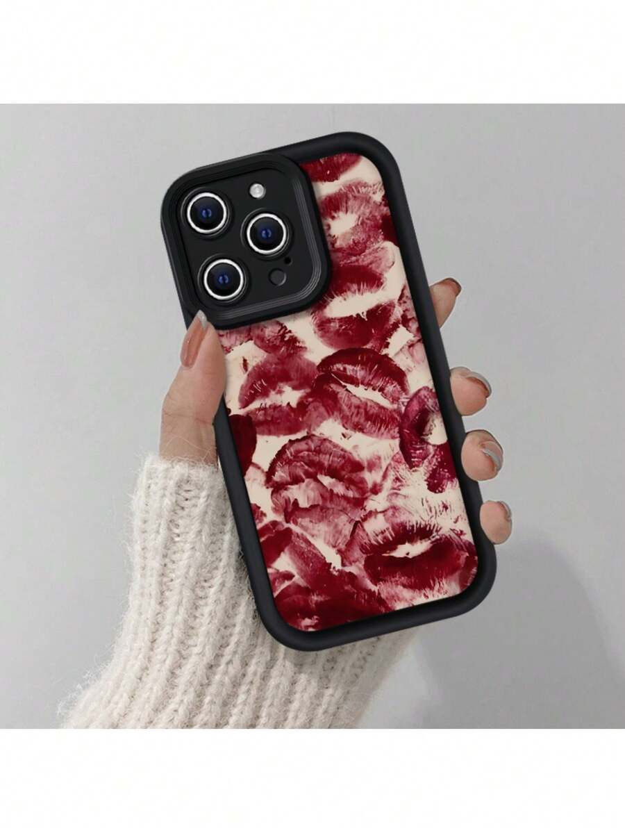 Funda protectora de teléfono con Capas Para Celular Diseño Besos Rojos Artísticos Moda regalo de moda minimalista interesante para hombres y mujeres, adecuado para iPh 16/15/15Pro/15ProMax/14/13/12/11/XsMAX, iP 17,  Max Series,A14/A15/S23 Ultra/A50/A12/A32/A52/A72/A51/A21S/A13/A14/S22 Ultra/S23/A33/A53/S20 FE,Protección completa contra caídas, resistencia a impactos y prevención de rayaduras,diseño creativo y de moda para hombres y mujeres