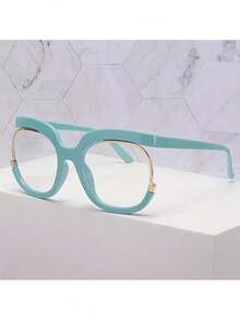 1PC Women's Fashion Eyeglass Frame Personality Half Frame Eyeglass Frame Non-Prescription Glasses - Họa tiết da báo - Xem 11