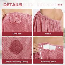 Oversize Women's Bath Towel Wrap (XXL-XXXXL) - Spa Bathrobe Style Set With Hair Towel |   Adjustable, Comfortable & Quick-Drying - 粉紅色-82.68x31.5 - 查看 4