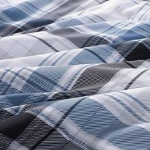 King Comforter Set, Classic Red Black Plaid-Piece Bedding Set, Farmhouse Lightweight All-Season Bed In A Bag With Sheets, Pillowcases & Shams, Home Decor - Lake Blue - View 8