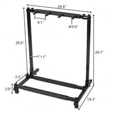 Triple Folding Multiple Guitar Holder Rack Stand, Suitable For Acoustic Guitars, Electric Guitars, Basses, And Banjos, Durable, Black Model - 黑色 - 查看 3