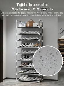 Zapatero de metal resistente de 3/4/5/6/7/8/9 capas, zapatero simple, fácil de montar, adecuado para entrada. Pasillo, dormitorio, sala de estar, hogar, dormitorio. - Blanco - Ver 8