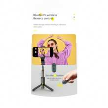 Selfie Stick Tripod, Bluetooth Selfie Stick, Extendable Selfie Stick, Portable Selfie Stick, Selfie Stick With Remote Control, Compatible With Apple/Android - Black - View 6