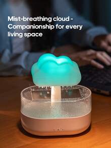 kinscoter 1 máy tạo ẩm không khí hình giọt mưa USB, máy khuếch tán tinh dầu trị liệu với đèn ngủ hình giọt mưa 7 màu, thích hợp cho gia đình, khách sạn, quà tặng sinh nhật. - trắng - Xem 8