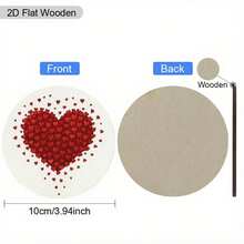 6pcs/Set Round Wooden Coasters - Heart Shaped Decorative Drink Coasters, Suitable For Home And Restaurant Table Decor, Housewarming Gift, Valentine's Day Gift, Valentine's Day Table Decor, Kitchen Holiday Decor, Can Be Purchased As 1 Set Or 31 Sets - Red - View 6