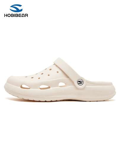 HOBIBEAR 1 Pair Unisex Wooden Clogs/Sandals, Suitable For Indoor, Beach, Outdoor, Bathroom Use All Year Round, Perforated Design