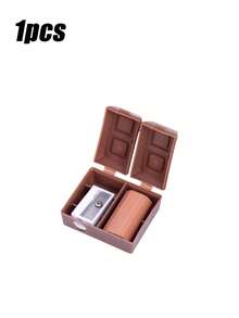 3pcs Chocolate Pencil Sharpener, Cartoon Creative Flip-Top Pencil Sharpener, School Supplies, Handheld, Non-Electric, Suitable For School And Office Use, Suitable For Pencils And Makeup Pencils, Compact Pencil Sharpener, Desktop Decoration Portable Pencil Sharpener, School Supplies For The Back-To-School Season, Suitable For Art Studios, Homes And Offices Back To School Season - Multicolor - View 11