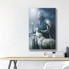Framed Anime Game Posters Dark And Artorias Souls Canvas Wall Art Decorative Poster Modern Family Bedroom Decor For Living Room Decor, Bedroom, Bathroom, Office, Perfect Gift,Halloween - 框架 - 查看 5