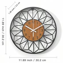 1pc Iron Painted Wall Clock, Geometric Design Wall Decor Clock With Arabic Numerals Home Decor Room Decor - Multicolor - View 5
