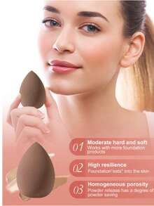 6PCS Makeup Sponge,Suitable For Cream & Powder Concealer, Loose Powder Makeup Applicator Makeup Accessories,Puff,Makeup Blender,Powder Puff,Makeup Sponge,Cheap,Stocking Stuffers,Makeup,Makeup Tools,Cheap Stuff,Gifts,Gifts For Women,Christmas Gifts - Brown - View 6