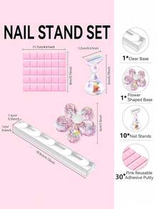 Giá đỡ trưng bày móng nghệ thuật từ tính | Giá đỡ tập làm móng kiểu ấn | Kèm theo đất sét tái sử dụng, thích hợp cho việc tự làm móng tại nhà. - Nhiều màu - Xem 7