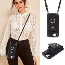 Suitable For IPhone 16 Phone Case, With Lanyard, 360 ° Rotating Ring Bracket, RFID Blocking Shockproof Protective Cover, Portable For Outdoor Use - Black - View 4