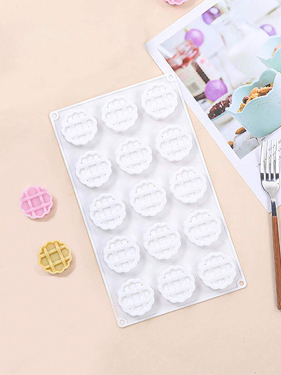 1 szt. 15-komorowa okrągła silikonowa forma do gofrów, narzędzie do robienia czekoladek z powłoką nieprzywierającą, forma do dekorowania ciasta fondantem, trwała mata do pieczenia