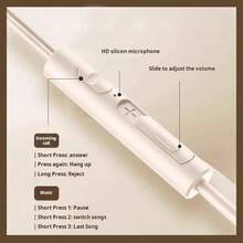 سماعات أذن سلكية، سماعات أذن مضادة للضوضاء، متوافقة مع الهواتف الذكية والكمبيوتر والألعاب والكاريوكي، سماعات أذن مع تحكم خطي وميكروفون، جودة صوت عالية، مكالمات عالية الوضوح، قابس 3.5 مم/نوع-سي، صوت جهير عالي الدقة، مناسبة للرياضة والجري والقفز، تصميم أنيق، توافق عالمي للهواتف والأجهزة اللوحية - مقاس واحد - مشاهدة 10