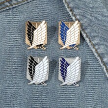 4pcs Vintage Attacking Titans Survey Corps Wings Of Freedom Metal Brooch Pins, Anime Themed Feather Totem Badge, Retro Japanese Style Pins For Backpack, Clothing Decor, Anime Collection - Nhiều màu - Xem 9