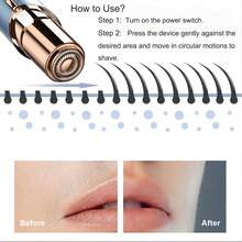 Conduroma Women's Mini Facial Hair Remover, Portable Electric Shaver, Facial Hair Removal Device, Electric Razor, Suitable For Removing Hair On Forehead, Face, Chin, Back, Arms And Legs, Best Gift For Mom And Girlfriend - Multicolor - View 6