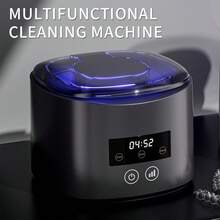 Limpador de Aparelho Dental, Limpeza em Três Modos, Máquina de Limpeza de Aparelho e Dentadura, Limpador Portátil de Aparelho, Limpador Automático de Dentadura - Adequado para Joias, Aparelhos, Dentaduras, Relógios e Óculos - Bateria Interna de 500 mAh para Alimentação USB, Presente Perfeito - Multicolorido - Visão 4