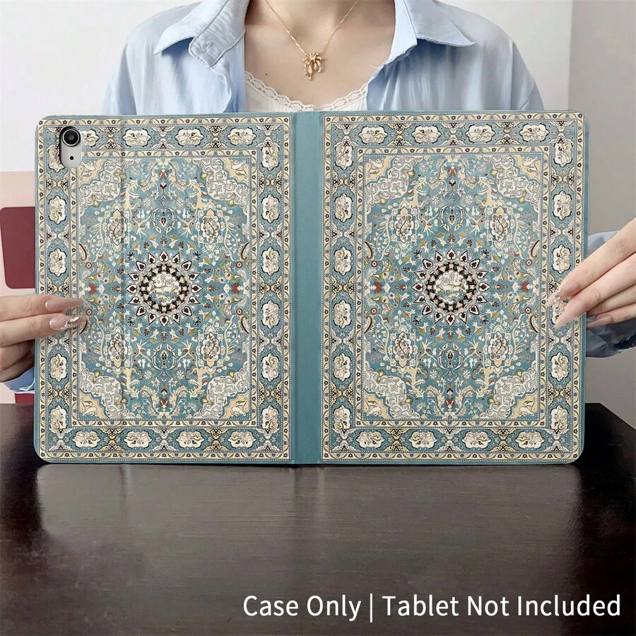 Ốp bảo vệ máy tính bảng nguyên khối họa tiết thảm Ba Tư tinh tế cổ điển - Lựa chọn lý tưởng cho những người yêu thích nghệ thuật văn hóa và phong cách cổ điển, ốp bảo vệ máy tính bảng dạng gập có khe cắm bút, phù hợp cho... - Nhiều màu - Xem 1