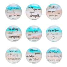 9 piezas de cabuchones de vidrio con citas inspiradoras mixtas, redondos de 25 mm con parte trasera plana, para colgantes, llaveros, manualidades DIY - mezclado - Ver 2