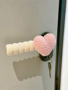 1 Stück niedliches rosa Herz Türstopper Set, weiche Plüsch- & langanhaltend Kunststoffkonstruktion mit ovalem Design, Anti-Kollisions-Puffer & kratzfreier Schutz für Wände & Türschlösser, dekoratives Wandschutz-Accessoire - Verschiedenfarbig - Übersicht 3